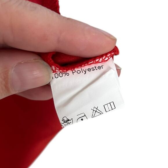 Unbranded Red Rhinestone Heart Embellished Short Puff Sleeve Dress Womens Large - Picture 5 of 7